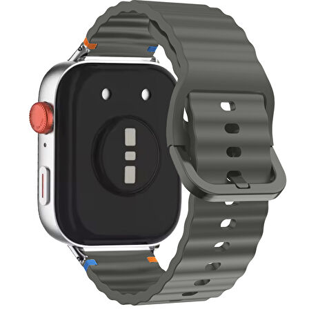 Redmi watch 5 Lite 5 Active İle Uyumlu Dalga Desenli Tokalı Yumusaş Soft Silikon Kordon