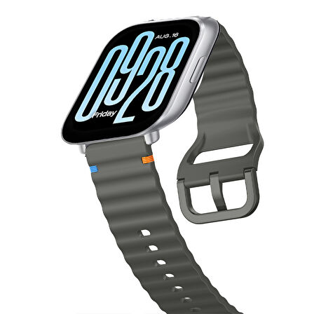 Redmi watch 5 Lite 5 Active İle Uyumlu Dalga Desenli Tokalı Yumusaş Soft Silikon Kordon