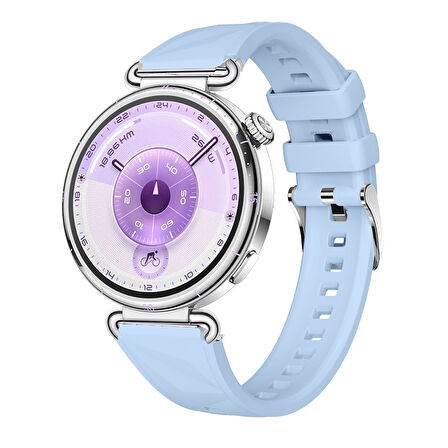 Sneezy Huawei Watch GT6 41mm İle Uyumlu Prism Metal Tokalı Soft Yumuşak Silikon Kordon