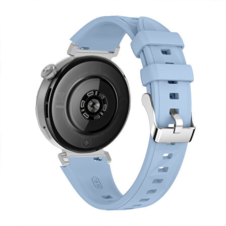 Sneezy Huawei Watch GT6 41mm İle Uyumlu Prism Metal Tokalı Soft Yumuşak Silikon Kordon