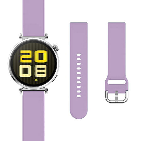 Huawei Watch GT5 Pro 42mm İle Uyumlu Yumuşak PureLux Soft Tokalı Silikon Kordon