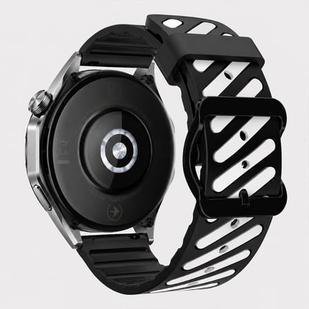Huawei Watch GT 6 Pro 46 mm Uyumlu Çift Renkli Delikli Silikon Spor Kordon