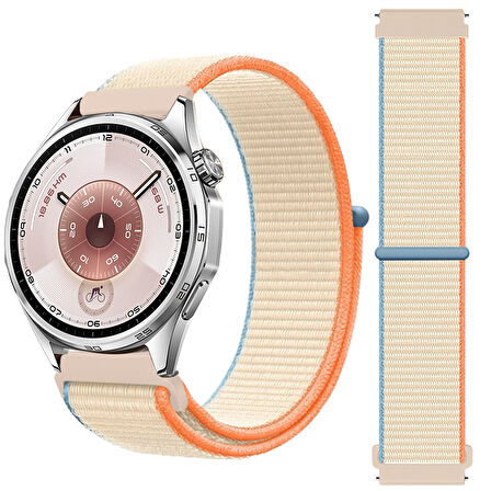 Huawei Watch GT6 46mm İle Uyumlu Ayarlanabilir Cırt Cırtlı Yumuşak Spor Kumaş Örgü Kordon
