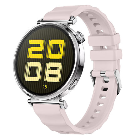 Sneezy Huawei Watch GT5 41mm İle Uyumlu SoftFlex Metal Tokalı Spor Silikon Akıllı Saat Kordonu