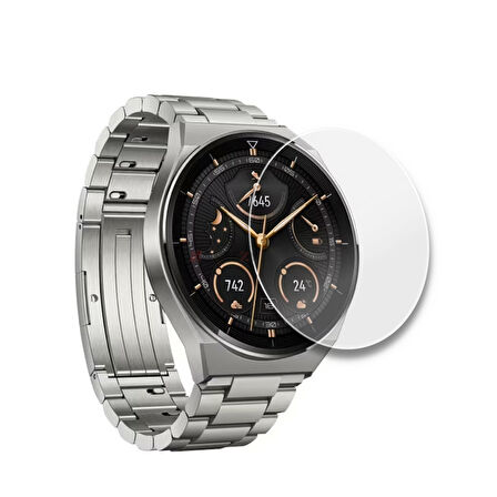 Huawei Watch GT3 Pro 46mm Uyumlu Kolay Takılabilir Takma Aparatlı Temperli Cam Ekran Koruyucu 