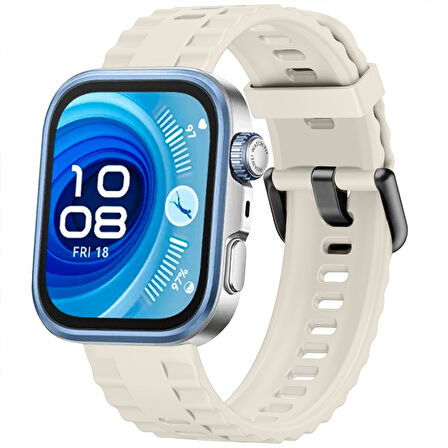 Huawei Watch Fit3 Fit 4 Fit 4 Pro İle Uyumlu GlacierFlex Metal Tokalı Spor Silikon Kordon