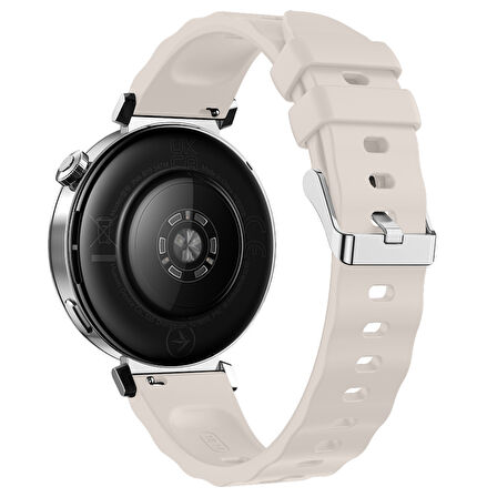 Sneezy Huawei Watch GT4 41mm İle Uyumlu SoftFlex Metal Tokalı Spor Silikon Akıllı Saat Kordonu