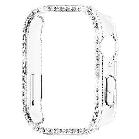 Huawei Watch Fit 3 İle Uyumlu Zarif Kristal Taşlı Kasa Koruyucu Kılıf