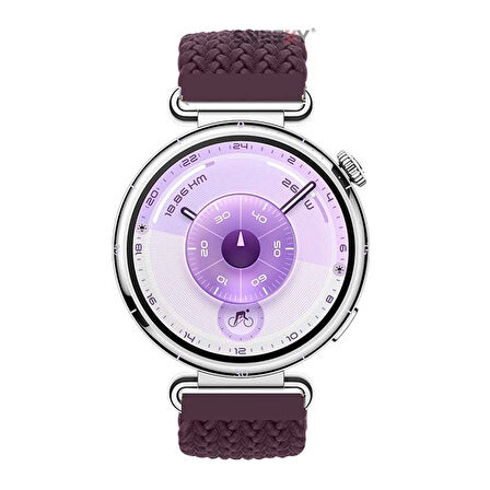 Sneezy Huawei Watch GT6 41mm İle Uyumlu Metal Klips Solo Fiberlink Kumaş Örgü Kordon