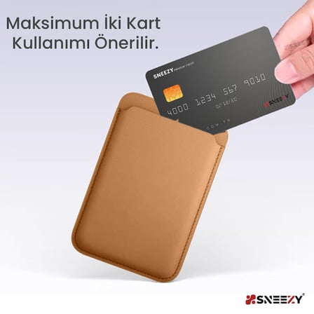 Sneezy İphone 18 Pro -18 Pro max Uyumlu Birinci Sınıf Magsafe Cüzdan Magsafe Deri Kartlık