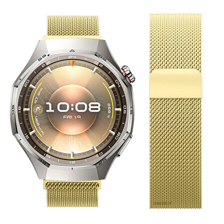 Huawei Watch GT6 Pro 46mm Uyumlu Manyetik Milanese Loop Metal Kordon 