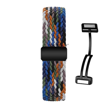 Sneezy Huawei Watch GT6 41mm İle Uyumlu FiberLink Manyetik Tokalı Kumaş Örgü Kordon