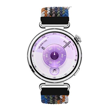 Sneezy Huawei Watch GT6 41mm İle Uyumlu FiberLink Manyetik Tokalı Kumaş Örgü Kordon