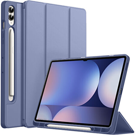 Samsung Galaxy Tab S10 Plus X820 12.4 İnç Kılıf Premium Silikon Kalem Bölmeli Smart Case