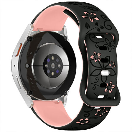 Huawei Watch GT6 41mm Uyumlu FloraFlex Çiçek Desenli Yumuşak Soft Silikon Kordon