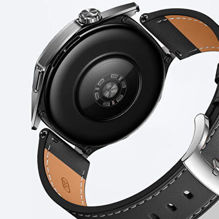 Sneezy Huawei Watch GT6 Pro 46mm İle Uyumlu Dikiş Desenli Deri Metal Tokalı Akıllı Saat Kordonu