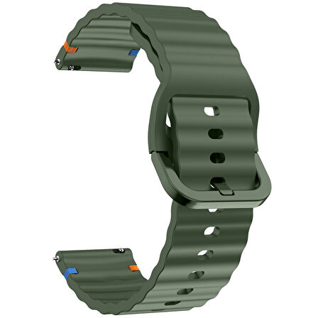 Huawei Watch GT5 Pro 46mm İle Uyumlu Dalga Desenli Tokalı Yumusaş Soft Silikon Kordon