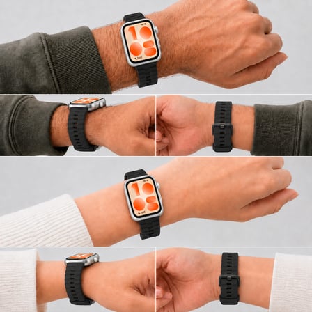 Huawei Watch Fit5 İle Uyumlu Tırtıklı Metal Tokalı Spor Silikon Kordon