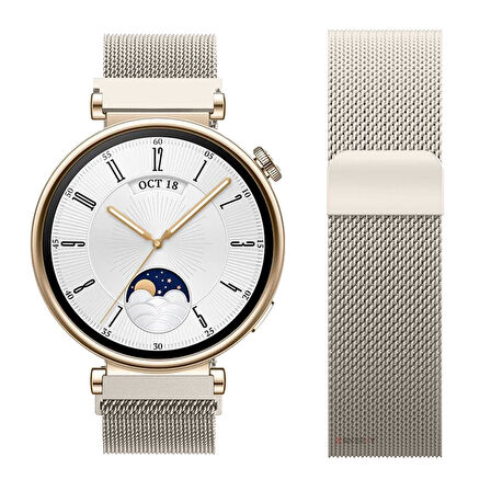 Huawei Watch GT4 41mm Uyumlu Manyetik Milanese Loop Metal Kordon 