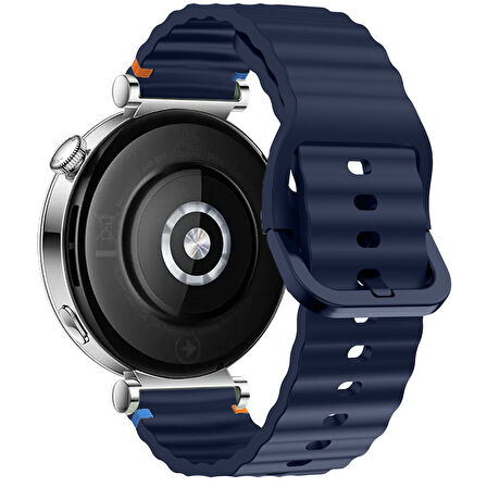Huawei Watch GT6 41mm İle Uyumlu Dalga Desenli Tokalı Yumusaş Soft Silikon Kordon