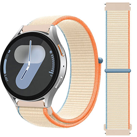 Samsung Galaxy Watch 4 5 6 7 Seri 40 42 43 44 46 47mm Cırt Cırtlı Yumuşak Spor Kumaş Örgü Kordon