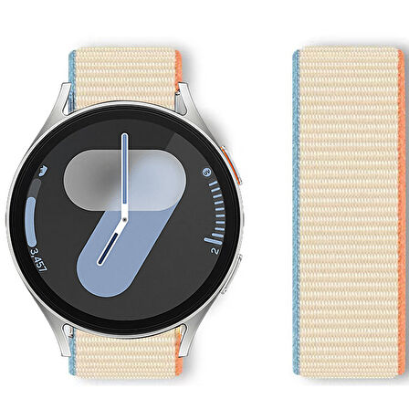 Samsung Galaxy Watch 4 5 6 7 Seri 40 42 43 44 46 47mm Cırt Cırtlı Yumuşak Spor Kumaş Örgü Kordon
