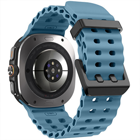 Samsung Galaxy Watch 7 Ultra İle Uyumlu AirFlow Metal Tokalı Yumuşak Soft Silikon Kordon 