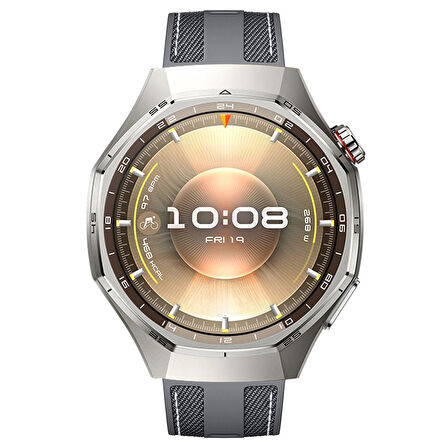 Sneezy Huawei Watch GT6 Pro 46mm ile Uyumlu Metal Tokalı Dikiş Detaylı Şık Dokuma Silikon Kordon