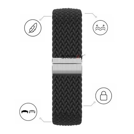 Huawei Watch Fit 5 Pro İle Uyumlu Metal Klipsli Solo Fiberlink Yumuşak Kumaş Örgü Kordon