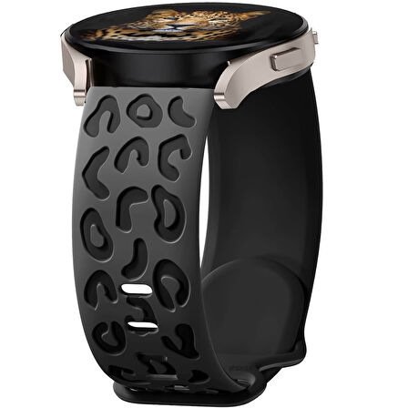 Huawei Watch GT2 GT3 42mm İle Uyumlu Leopar Desenli Silikon Kordon Kayış