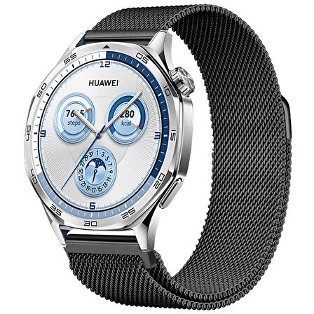 Huawei Watch GT5 46mm Uyumlu Manyetik Milanese Loop Metal Kordon 