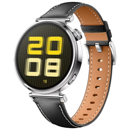 Huawei Watch GT5 41mm İle Uyumlu Gümüş Metal Tokalı Deri Zarif Şık Kordon