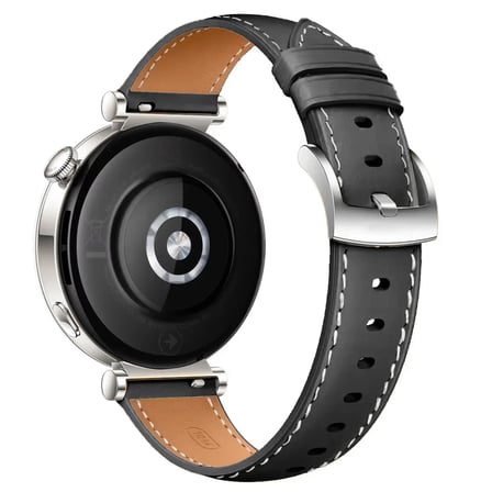 Huawei Watch GT5 41mm İle Uyumlu Gümüş Metal Tokalı Deri Zarif Şık Kordon