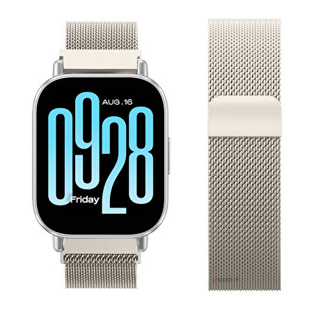 Redmi Watch 5 Active Redmi 5 Lite Uyumlu Kordon Manyetik Milanese Loop Metal Kordon 