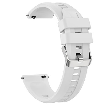 Sneezy Huawei Watch GT5 46mm İle Uyumlu Spor Silikon Metal Tokalı Soft Saat Kordonu