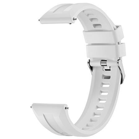 Sneezy Huawei Watch GT5 46mm İle Uyumlu Spor Silikon Metal Tokalı Soft Saat Kordonu