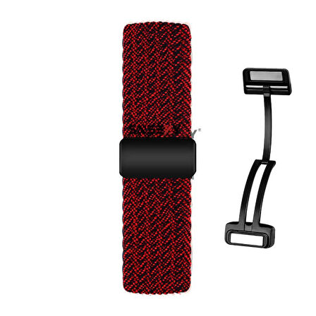 Sneezy Huawei Watch GT6 41mm İle Uyumlu FiberLink Manyetik Tokalı Kumaş Örgü Kordon