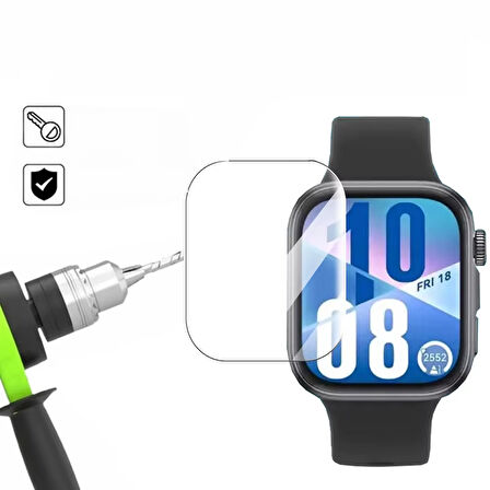 Huawei Watch Fit 4 Pro İle Uyumlu Kolay Takılabilir Takma Aparatlı Temperli Cam Ekran Koruyucu