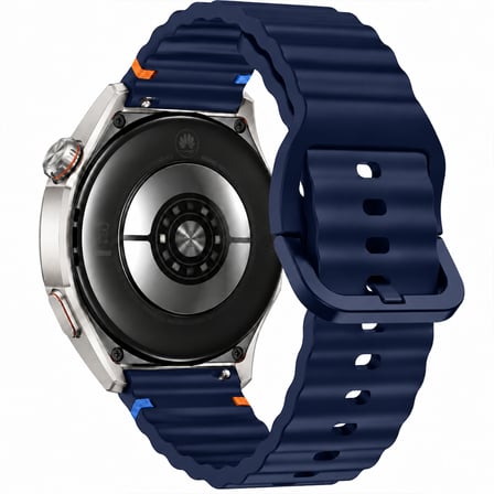 Huawei Watch GT7 Pro 46mm İle Uyumlu Dalga Desenli Tokalı Yumuşak Soft Silikon Kordon