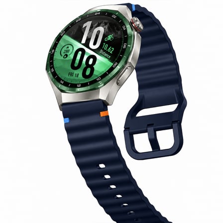 Huawei Watch GT7 Pro 46mm İle Uyumlu Dalga Desenli Tokalı Yumuşak Soft Silikon Kordon