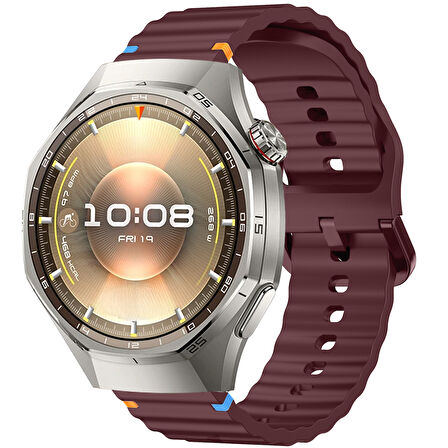 Huawei Watch GT6 Pro 46mm İle Uyumlu Dalga Desenli Tokalı Yumusaş Soft Silikon Kordon