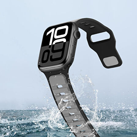 Apple Watch 42mm 44mm 45mm S10 46mm Ultra 49mm Çift Renkli Spor Silikon Kordon Nefes Alabilir