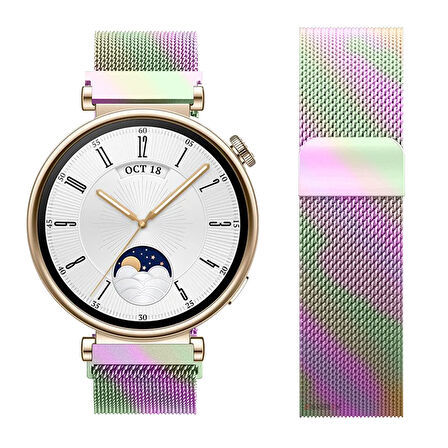 Huawei Watch GT4 41mm Uyumlu Manyetik Milanese Loop Metal Kordon 