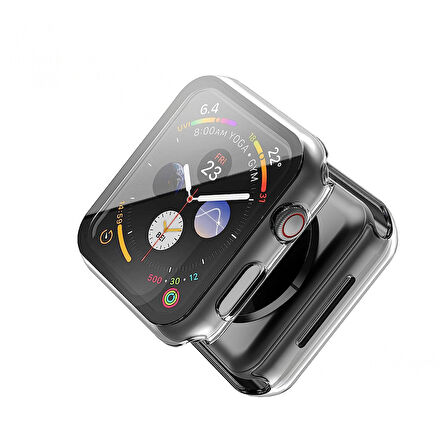 Apple Watch Series 10 46mm Uyumlu Starlight 360 Derece Koruma ve Temperli Cam Ekran Koruyucu