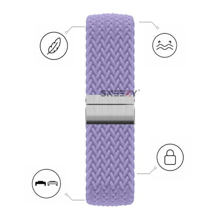 Huawei Watch Fit 5 İle Uyumlu Metal Klipsli Solo Fiberlink Yumuşak Kumaş Örgü Kordon