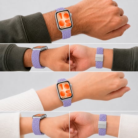Huawei Watch Fit 5 İle Uyumlu Metal Klipsli Solo Fiberlink Yumuşak Kumaş Örgü Kordon