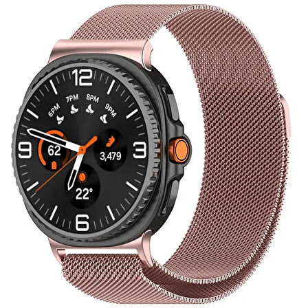 Samsung Galaxy Watch 8 Classic 47mm Uyumlu Manyetik Milanese Loop Metal Kordon