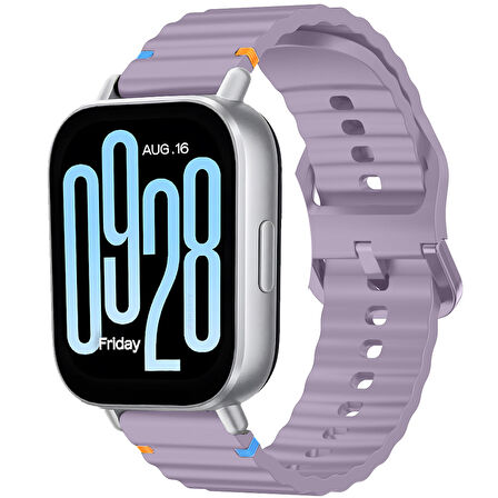 Redmi watch 5 Lite 5 Active İle Uyumlu Dalga Desenli Tokalı Yumusaş Soft Silikon Kordon