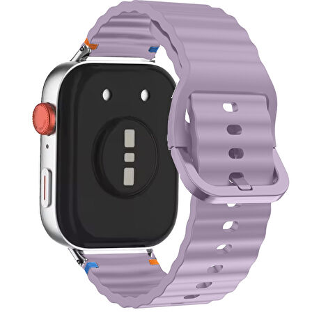 Redmi watch 5 Lite 5 Active İle Uyumlu Dalga Desenli Tokalı Yumusaş Soft Silikon Kordon