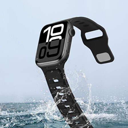 Apple Watch 42mm 44mm 45mm S10 46mm Ultra 49mm Çift Renkli Spor Silikon Kordon Nefes Alabilir